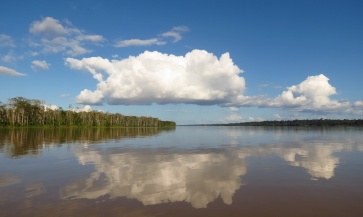 Wonderful cloud reflections over the Amazon